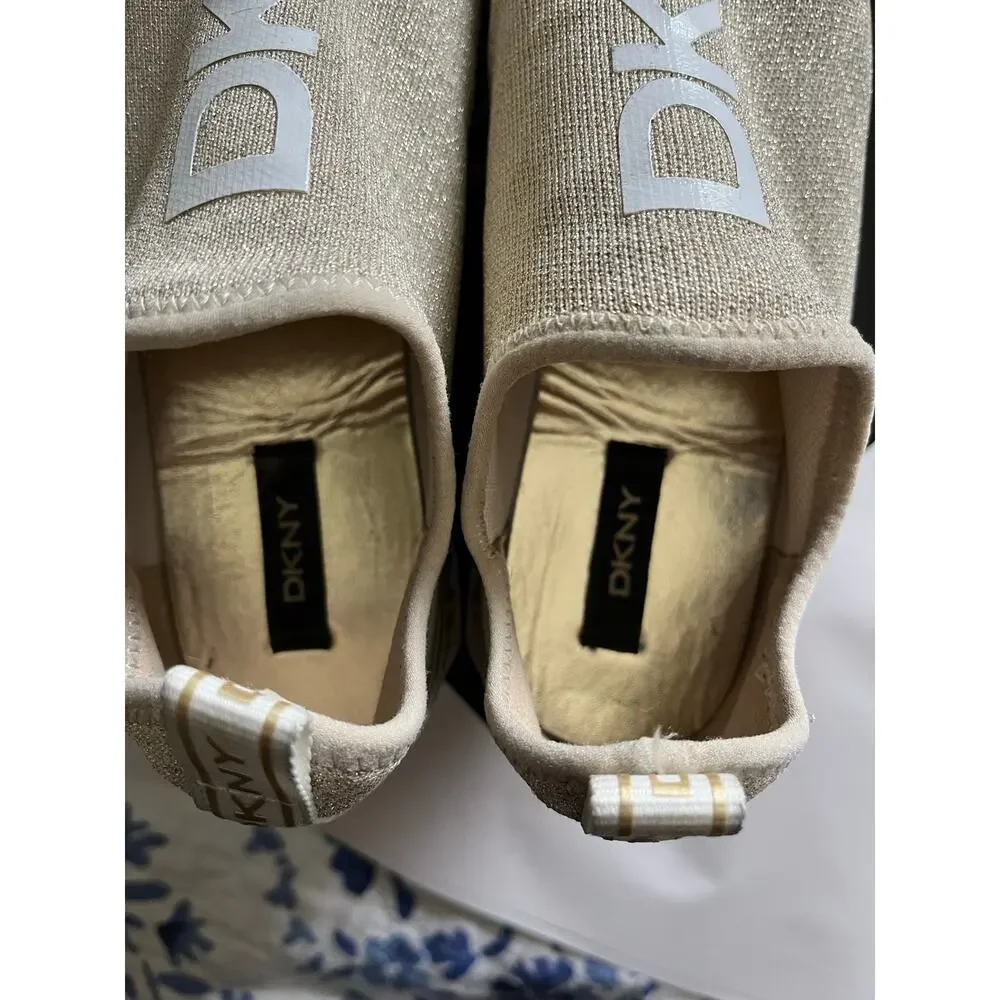 DKNY | Women's 9.5 Abbi Slip-On Sneakers Metallic Beige